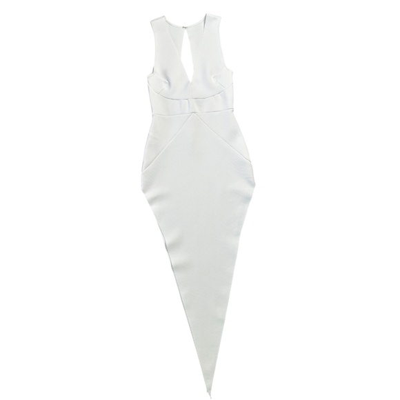 Nova Luxe Fashion Nova White Bandage Asymmetrical Bachelorette Body Con Dress M - Picture 2 of 12